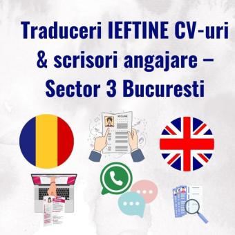 Traduceri engleza romana CV-uri & scrisori angajare – Sector 3 Bucuresti